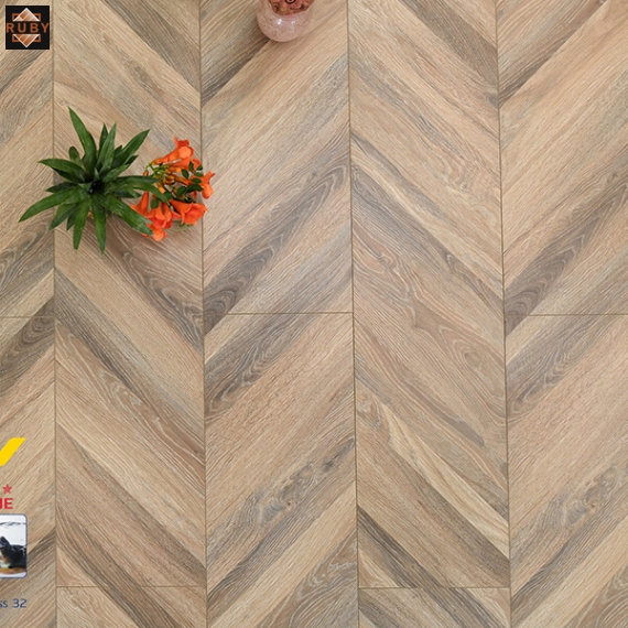 Sàn Gỗ Morser Xương Cá XK143 Vân 3D Cốt Xanh